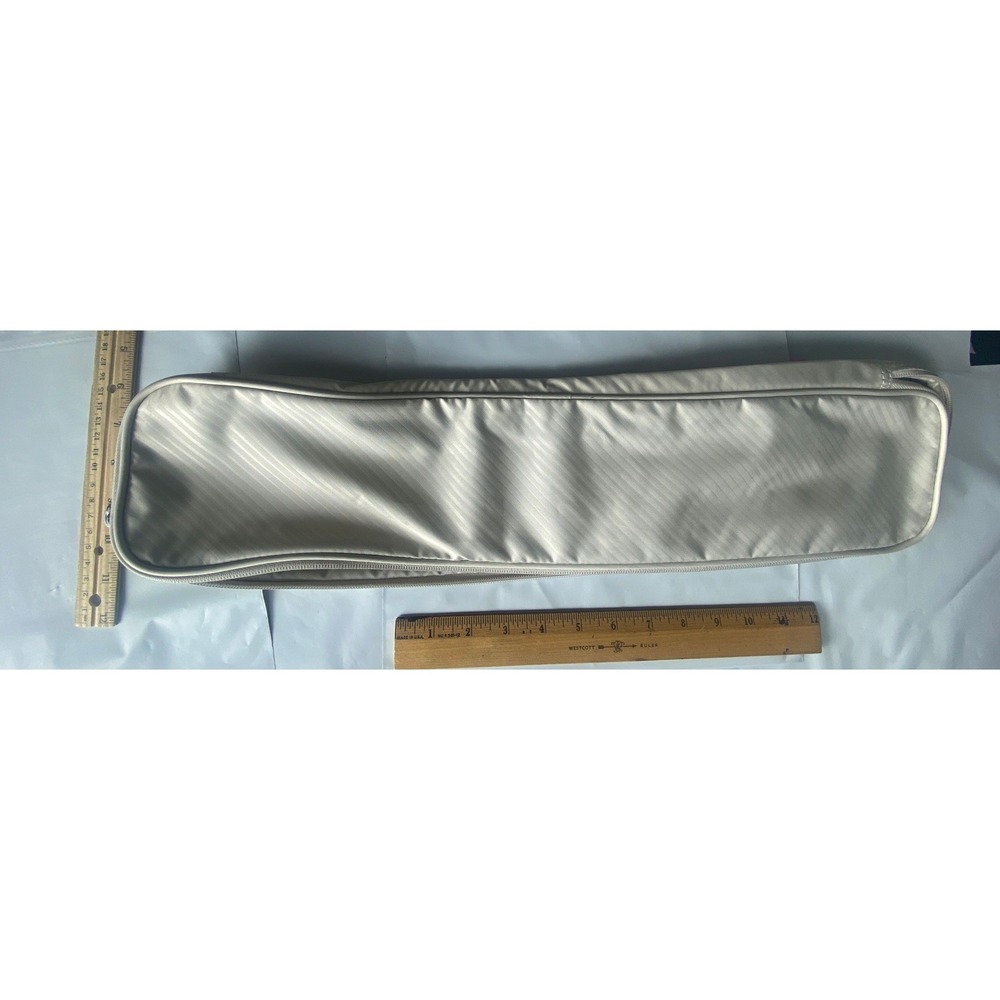 Long Gray Zip Travel Organizer Pouch Case Slim Storage Bag
